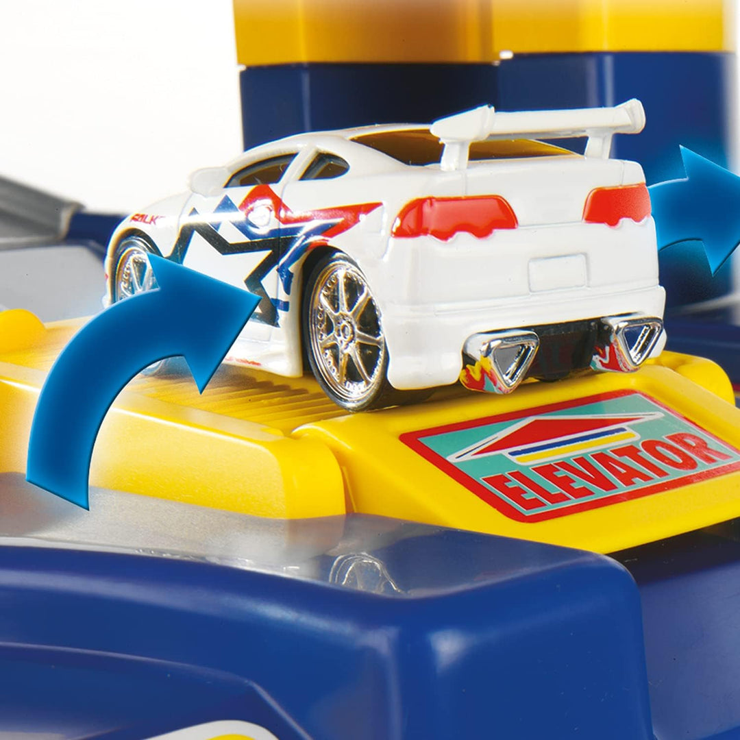 MOLTO | 6 Stockwerke Parkhaus für Kinder mit Garage, Rampen, Leinen, Aufzug, Tankstelle und Bohrung