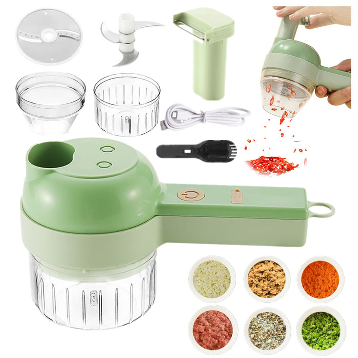 4-in-1 Elektro Gemüsehobel set, Gemüseschneider, Multifunktions-schneider, Küchenmaschine Mixer, Uni