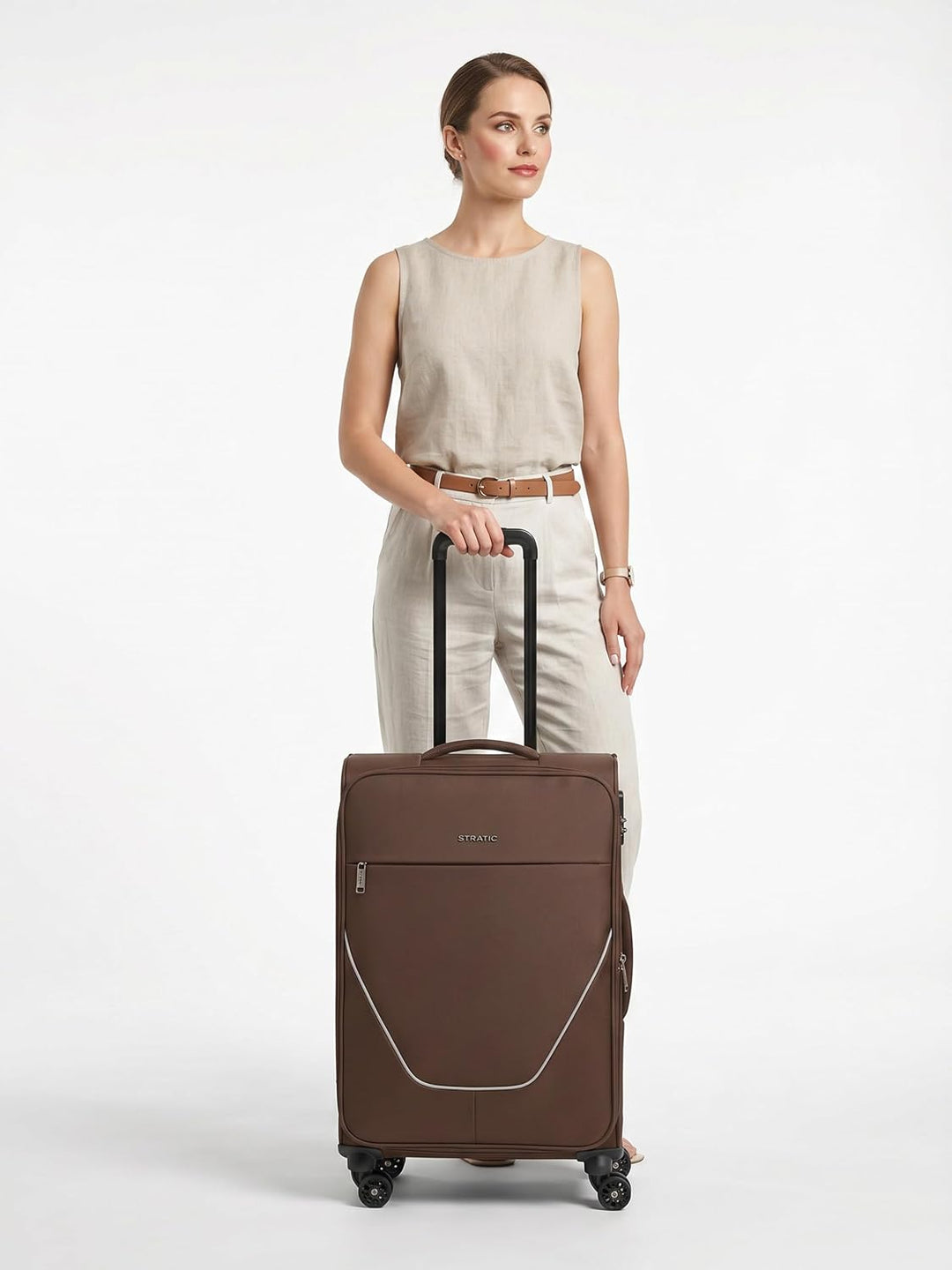 Stratic Check-in Koffer für Damen und Herren | mittelgrosser Trolley 42 x 26 x 65 cm aus hochwertige