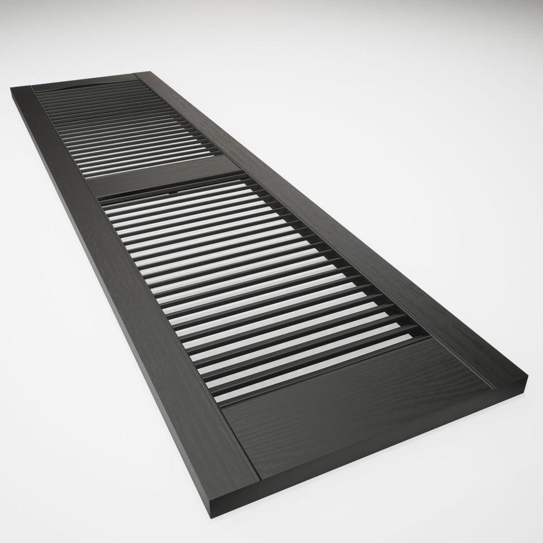 Ekena Millwork Lifetime Vinyl LL1S12X03600BL Standard Cathedral Top Center Mullion, Open Louver Viny