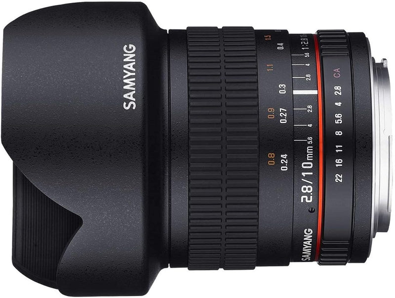 Samyang 881184 10mm F2.8 Objektiv für Anschluss FujiX Fuji X, Fuji X