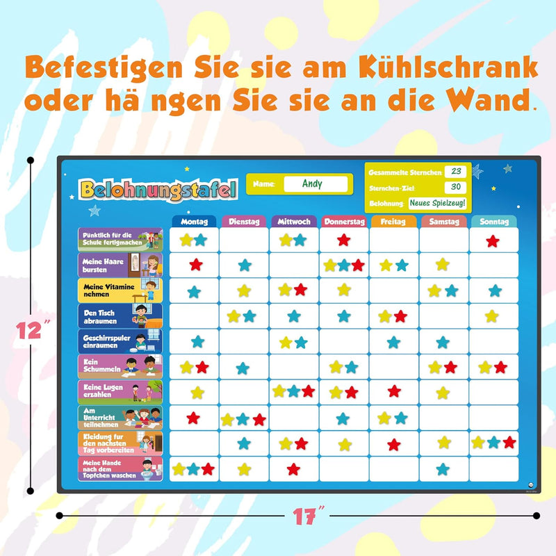 Belohnungstafel für Kinder – perfekt für Kleinkinder, zum Lernen von Verantwortung und für das Saube