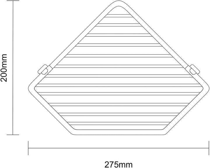 SATINA Eckregal mit 2 Regalböden, verchromt, 5 Jahre Garantie, 20 x 30 x 20 cm