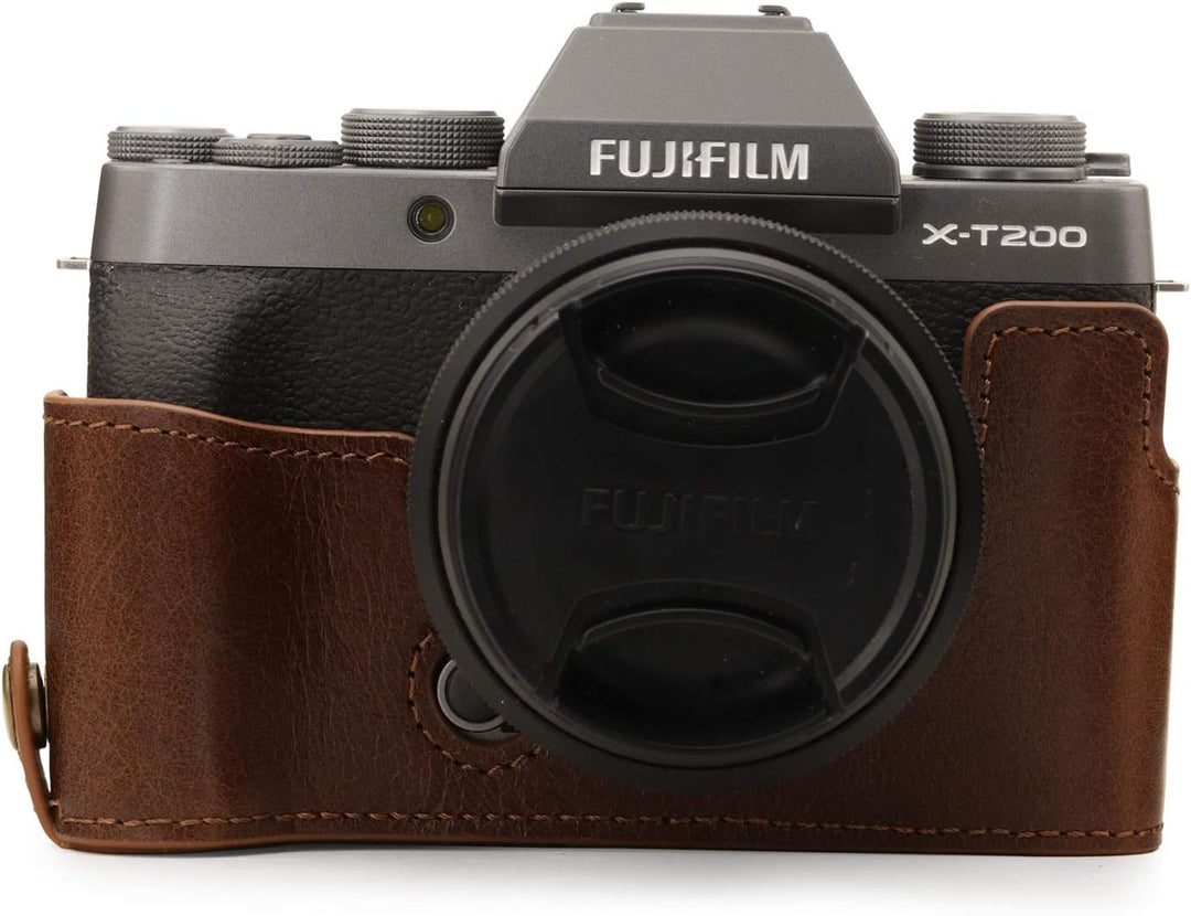 MegaGear MG1886 Ever Ready Kameratasche aus Echtleder, für Fujifilm X-T200, Braun, braun