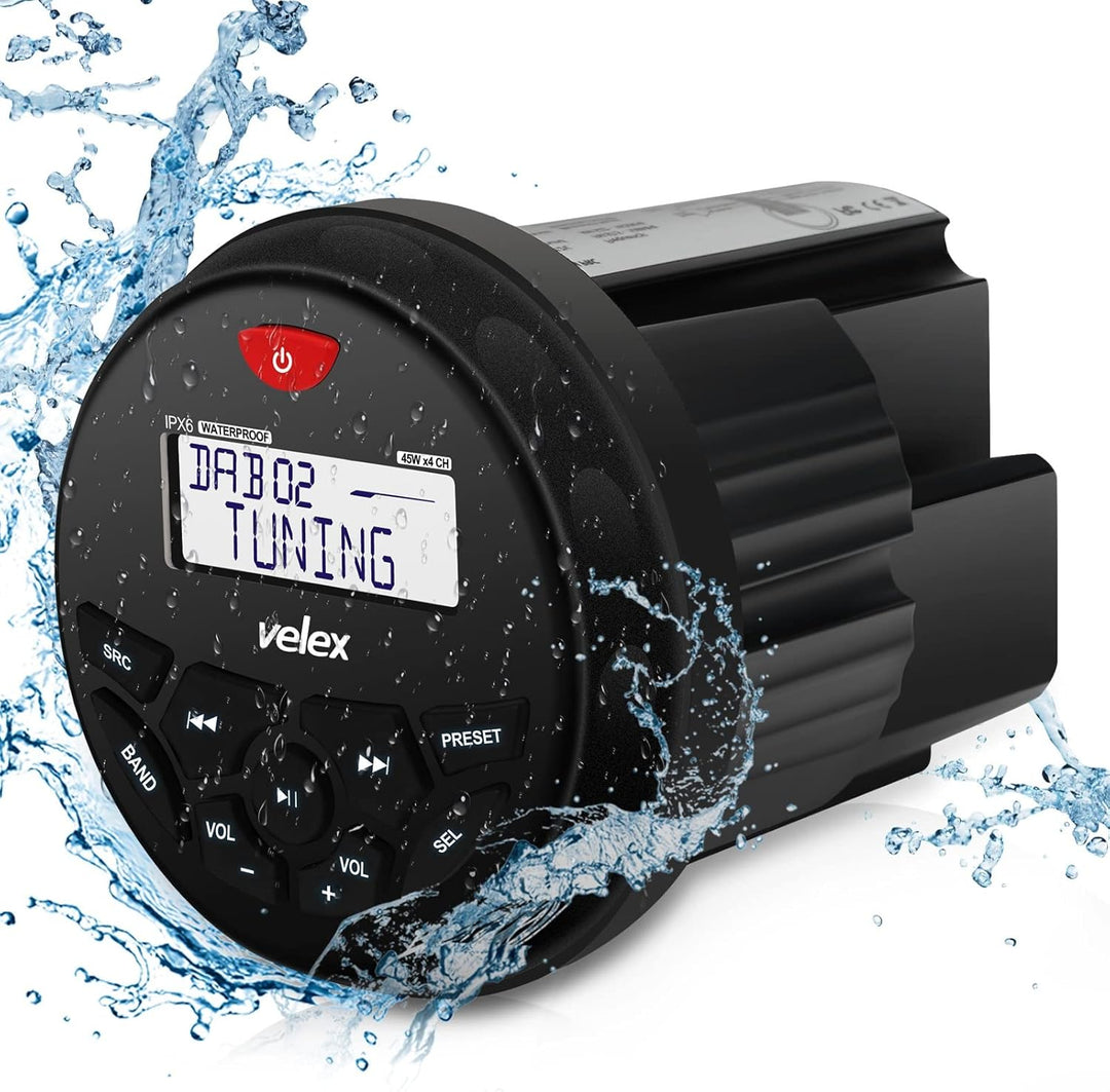 Wasserdicht Bluetooth Marine Stereo-Empfänger mit MP3 Player am DAB+/AM/FM Radio und USB für Streami