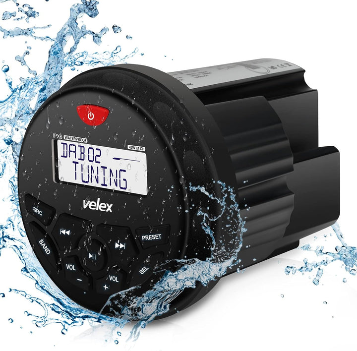 Wasserdicht Bluetooth Marine Stereo-Empfänger mit MP3 Player am DAB+/AM/FM Radio und USB für Streami