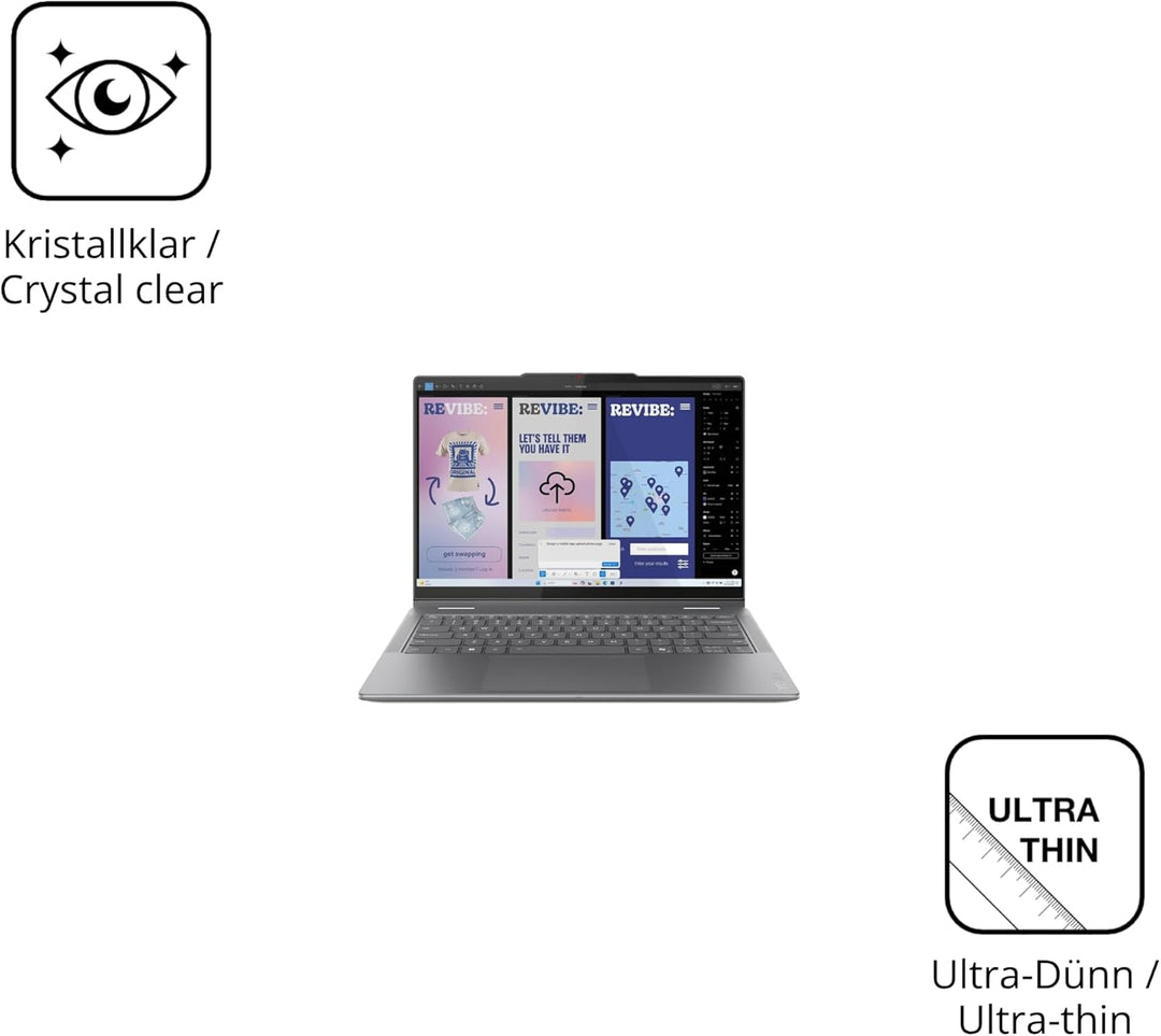 dipos I 2x Schutzfolie klar passend für Lenovo Yoga 7 2in1 14ILL10 Folie Displayschutzfolie, Ultra-D