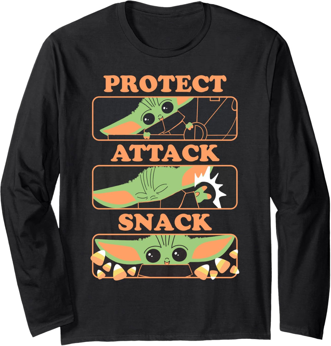 Star Wars Halloween The Child Protect Attack Snack Panels Langarmshirt