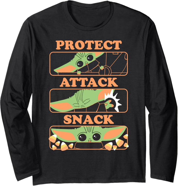 Star Wars Halloween The Child Protect Attack Snack Panels Langarmshirt