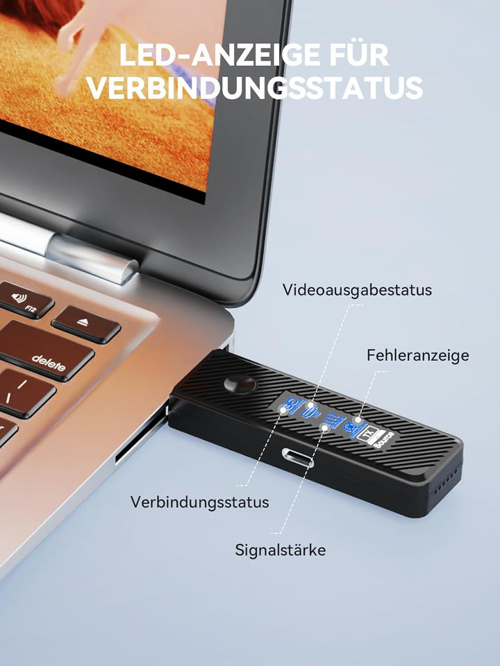MOMAN HDMI Wireless 4K Decoding Wireless HDMI Transmitter and Receiver 196FT Funkübertragung Stabile