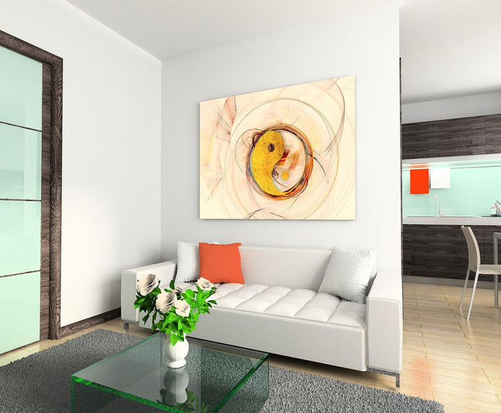 Paul Sinus Art Yin und Yang 60x80cm Abstrakt286 Abstrakte Bilder Feng Shui Kunstdrucke auf Leinwand