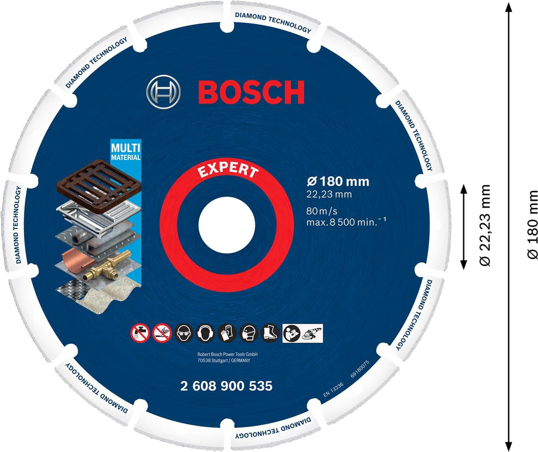 Bosch Professional 1x Expert Diamond Metal Wheel Grosse Trennscheiben (für Gusseisen, Ø 180 mm, Zube
