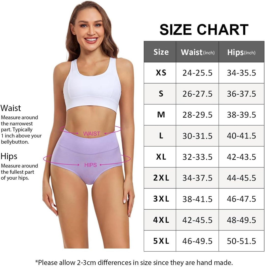 wirarpa Unterhosen Damen Baumwolle Frauen Unterwäsche Hohe Taille Slips Hoher Taillenslip 4er Pack L