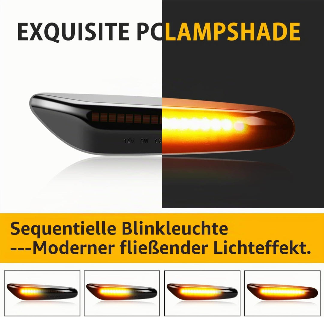 Asasytal Blinker Seitenblinker, Gelb Ultra Heller Seitenblinkleuchten E8 Auto Seitenlichter Set Komp