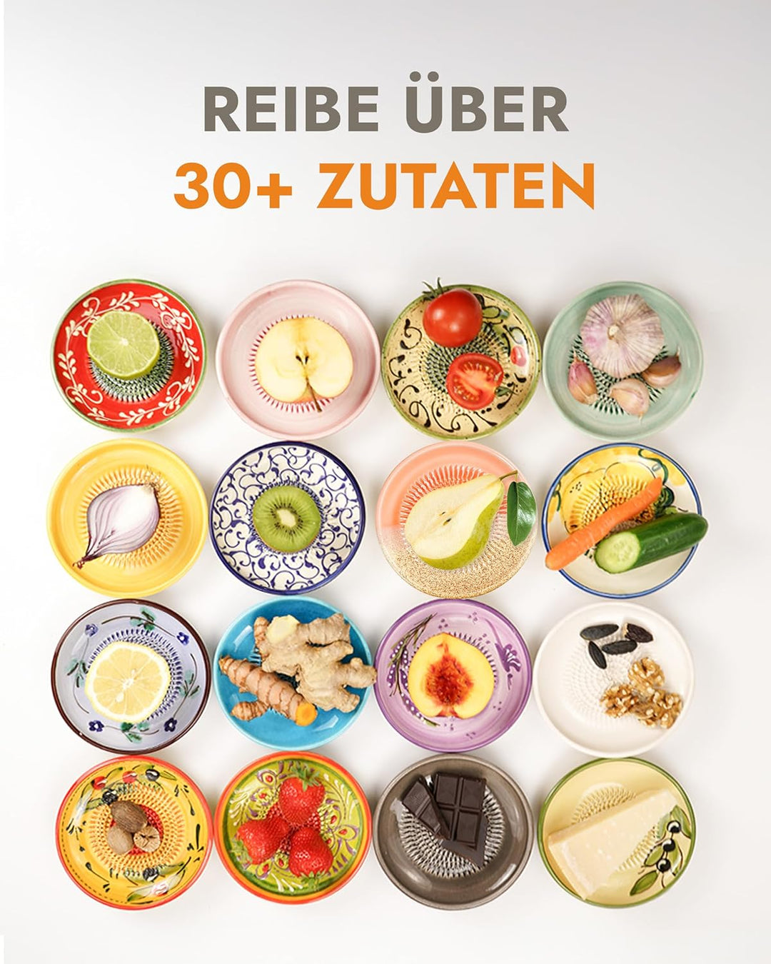 evergrate Keramikreibe Dipschale im Motiv Beach mit Küchenpinsel und Rezeptheft, Beach