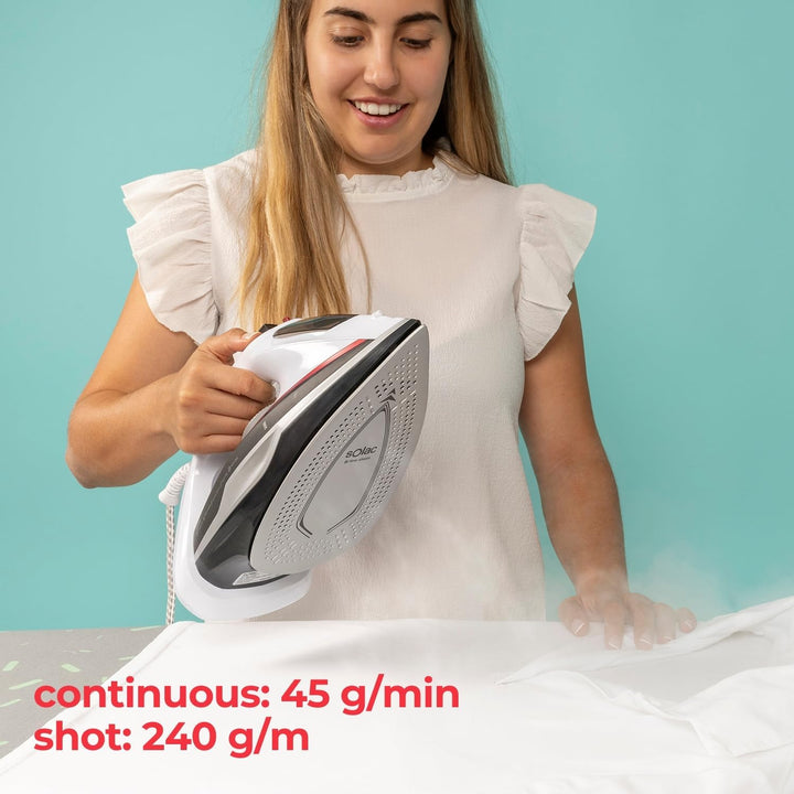 Solac – Optima Extreme 3.2 Dampfbügeleisen | 3200 W | Dampfstoss 240 g/min | Bi-Flow Steam Sohle | A