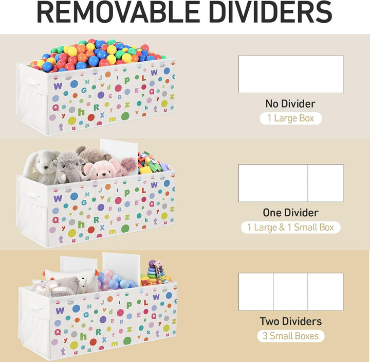 Spielzeugkiste Aufbewahrungsbox mit Deckel Kinder 96 x 32 x 40 cm, Faltbare und Platzsparend für Kin