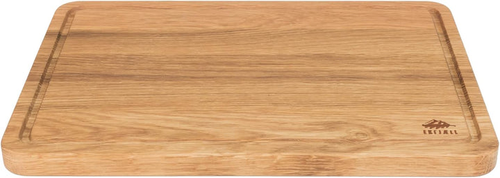 EKFJAELL Premium Schneidebrett Eiche mit Saftrille 35 x 25 x 2 cm, antibakteriell & Hartwachs-Schich