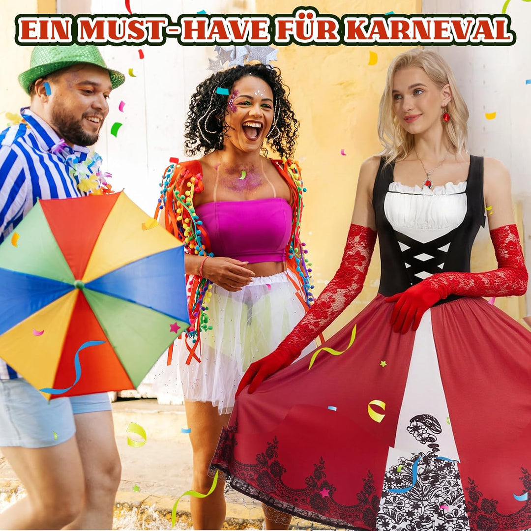 BuzzoXerex Rotkäppchen Kostüm für Damen, Rotkäppchen Kleid und Umhang mit Kapuze Halloween, Prinzess