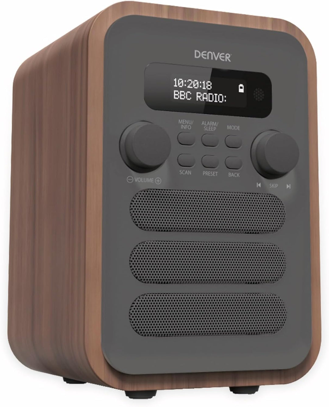 Denver DAB-48 DAB+ Radio mit FM Tuner und Bluetooth, Grau
