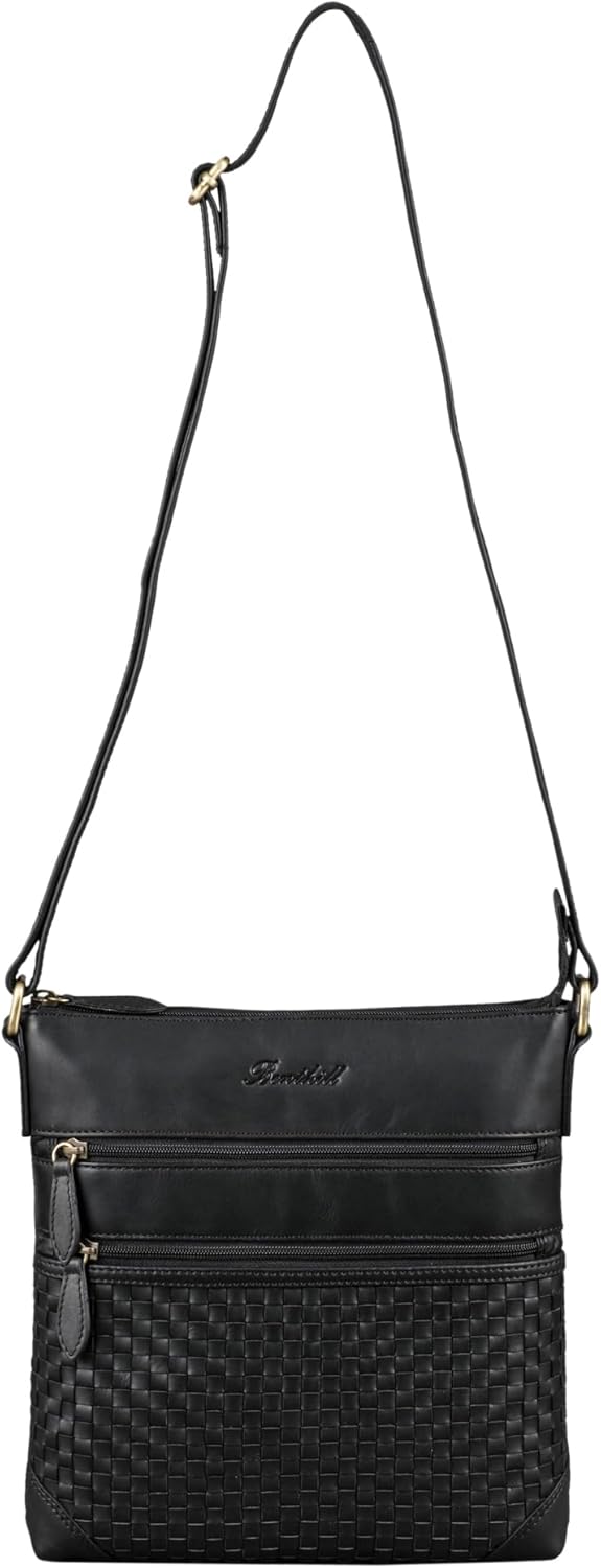 Benthill Echt Leder Umhängetasche | Damen Schultertasche aus Rindsleder | Schmale Vintage Damen Hand