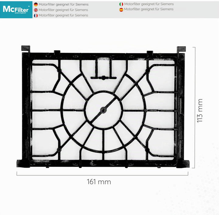McFilter | Filterset 3x HEPA + 3x Motorfilter geeignet für Siemens Q5.0 VSQ5X1230 extreme SilencePow