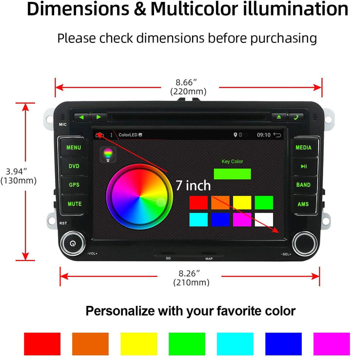 JOYX PX6 DSP Android 10 Autoradio Passt für VW Passat/Golf/Skoda/Seat - 4G+64G - Rückfahrkamera Canb