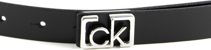Calvin Klein Small CK Plaque Skinny Belt W75 Black