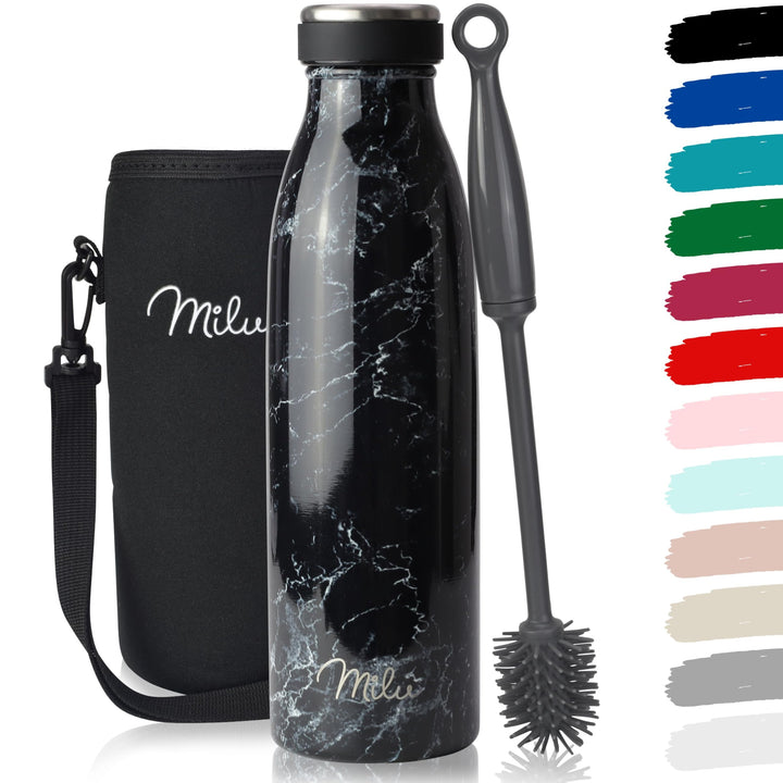 Milu Edelstahl Trinkflasche 350ml 500ml 750ml 1L 1,5L Thermosflasche, Isolierte Wasserflasche, Ausla