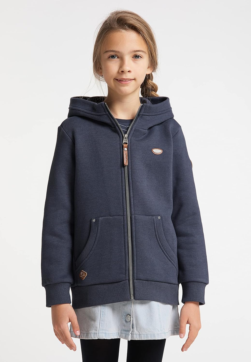 Ragwear Nesie Zip Mädchen Sweatjacke Sweatshirt mit Kapuze Übergangsjacke Jacke Cardigan Strickjacke