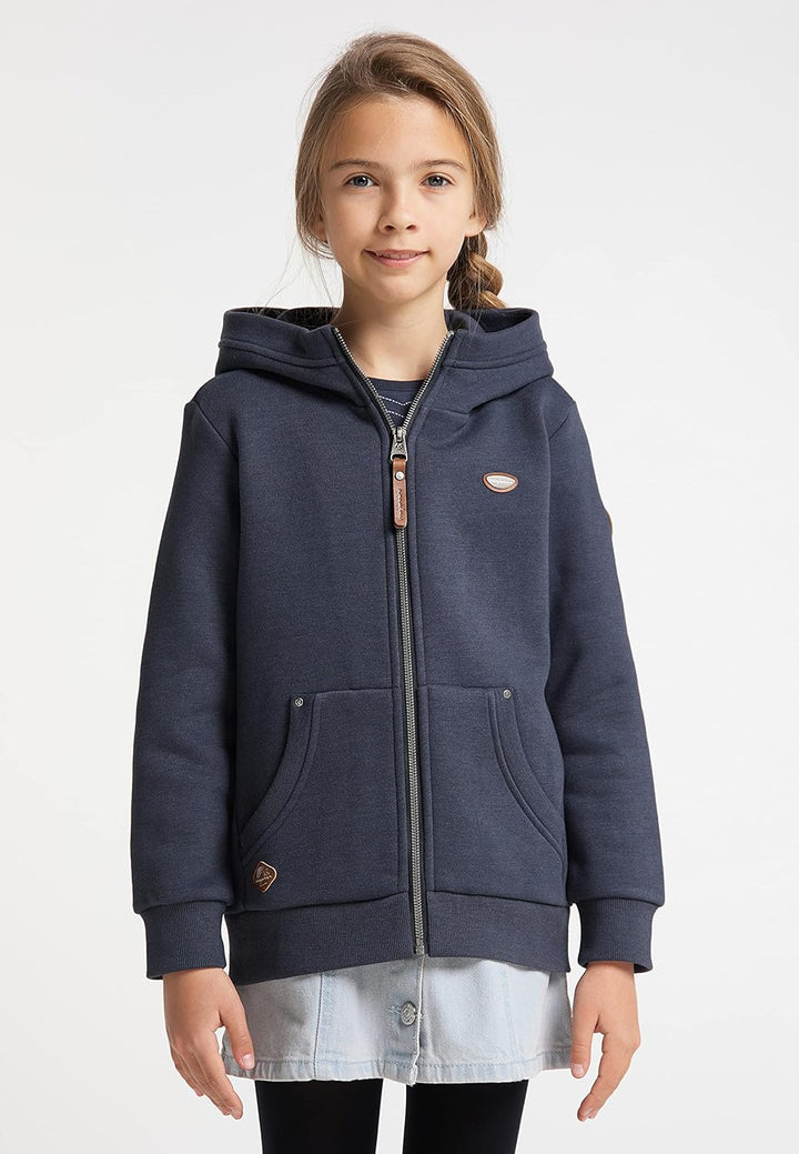 Ragwear Nesie Zip Mädchen Sweatjacke Sweatshirt mit Kapuze Übergangsjacke Jacke Cardigan Strickjacke
