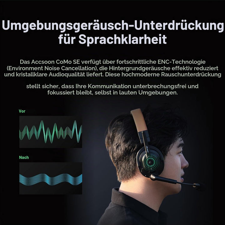 Accsoon Como SE Wireless Intercom Headset System, 2,4 GHz Vollduplex-Kommunikation, 1312ft/400m Reic