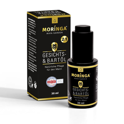 Moringa Gesichts- & Bartöl, 30ml - Moringaöl zur Bartpflege, Bartwachs Alternative, Bartöl Natur rei