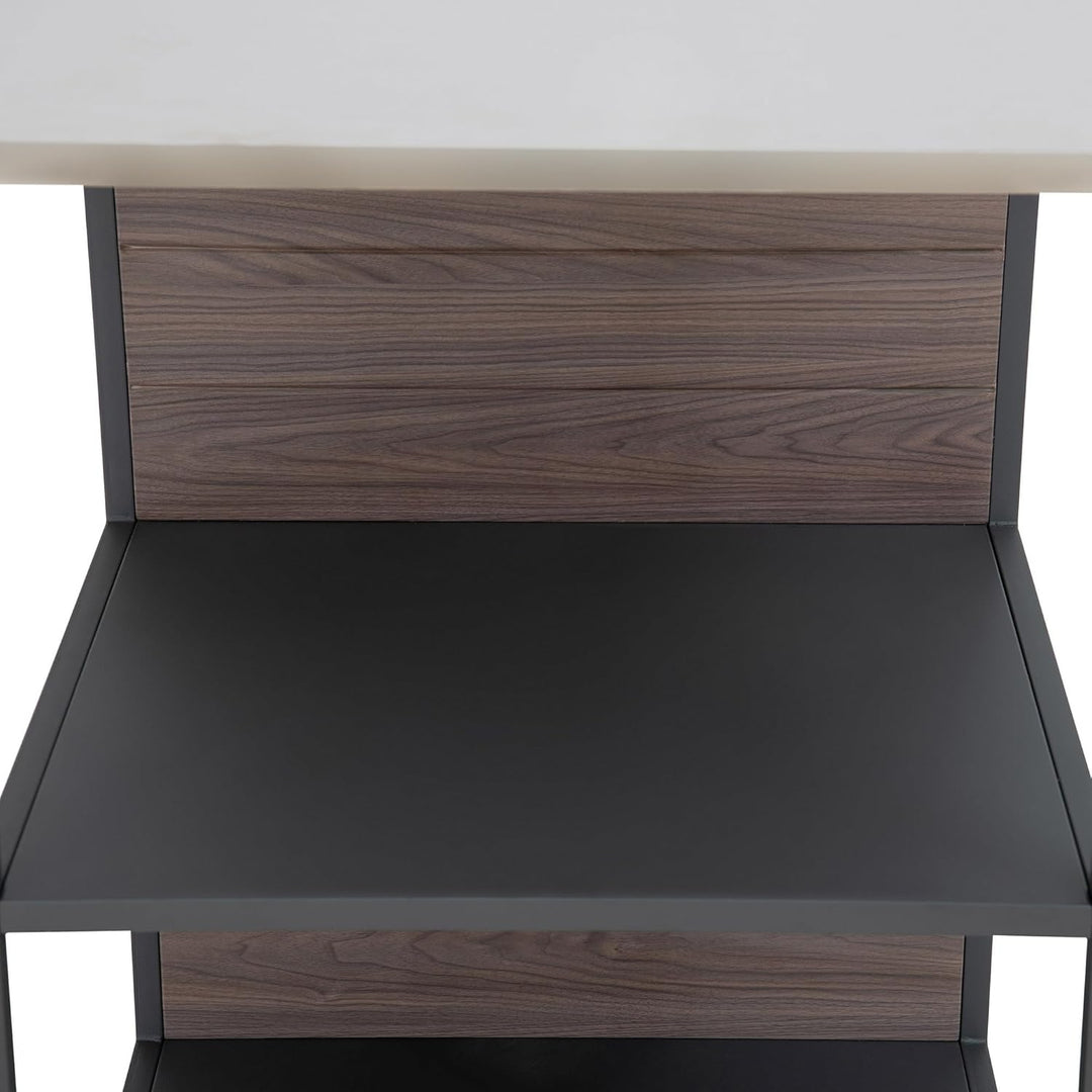 Sunjoy 3-stufiges Outdoor-Grillstation, Robuster Metallrahmen, Edelstahloberfläche &amp; Holzrückwand, P
