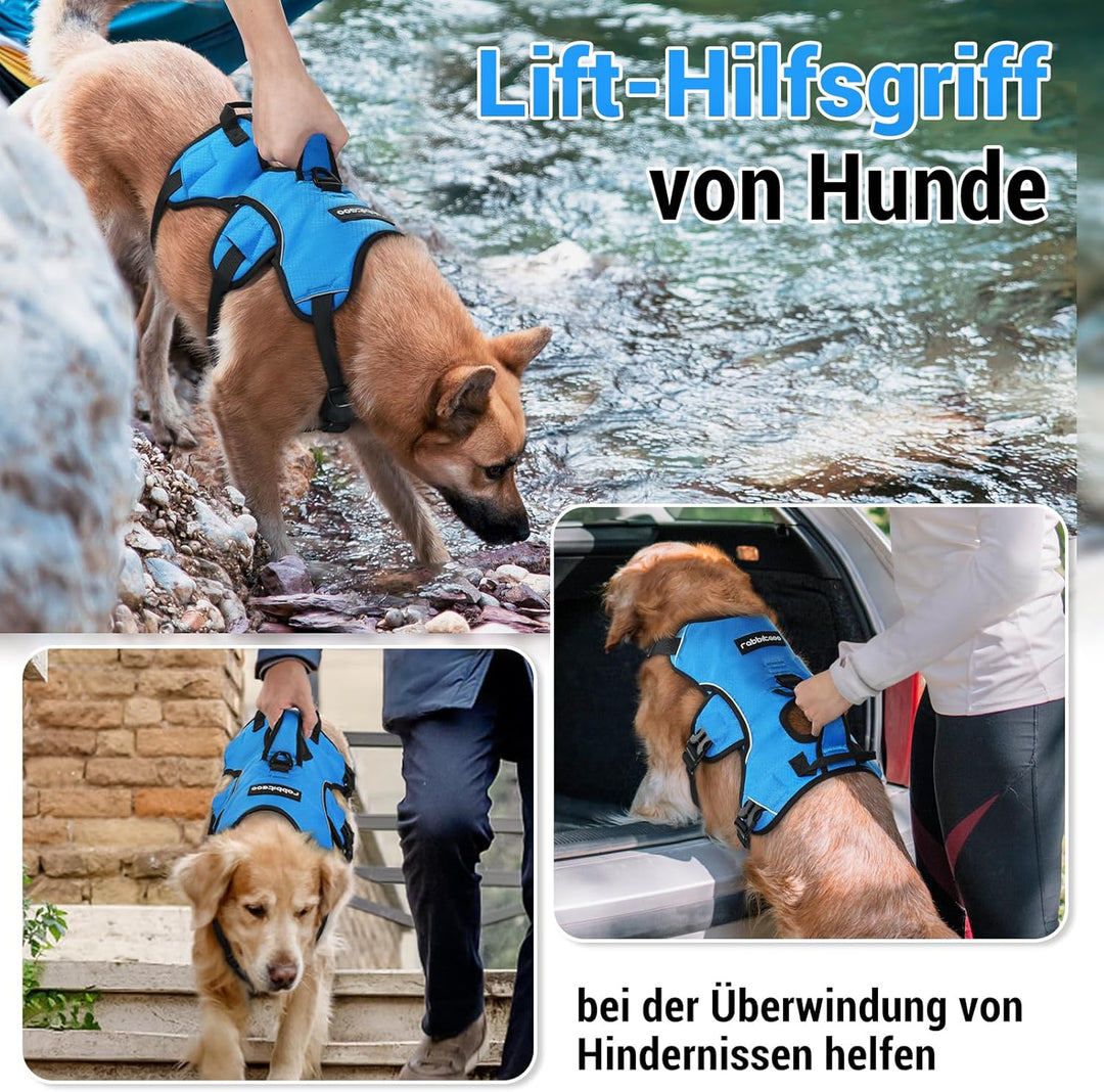 rabbitgoo Ausbruchsicheres Hundegeschirr Grosse Hunde mit Griff, Anti Zug Sicherheitsgeschirr Hund A