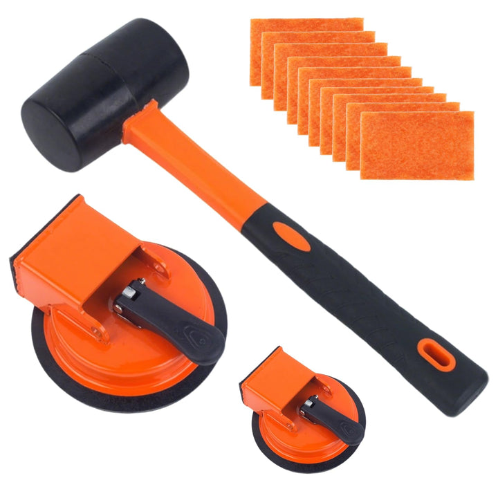 BRGD Bodenspalt Reparaturwerkzeug mit Gummihammer, Ergonomischer Bodenritzen Greifer mit Saugnapf fü