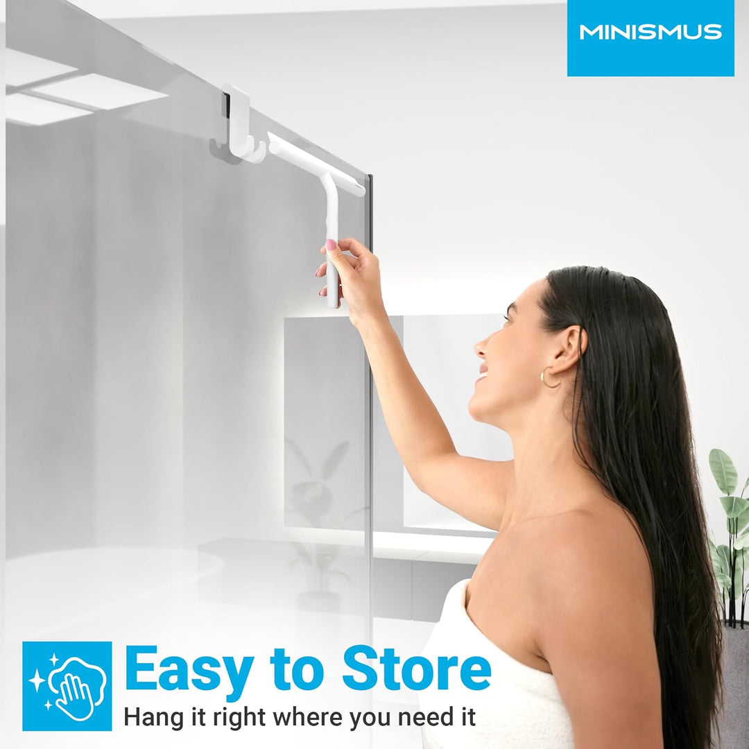 Minismus Silikon Duschabzieher für Glastüren und Fenster 33 cm – Fensterabzieher Badezimmer und Spie