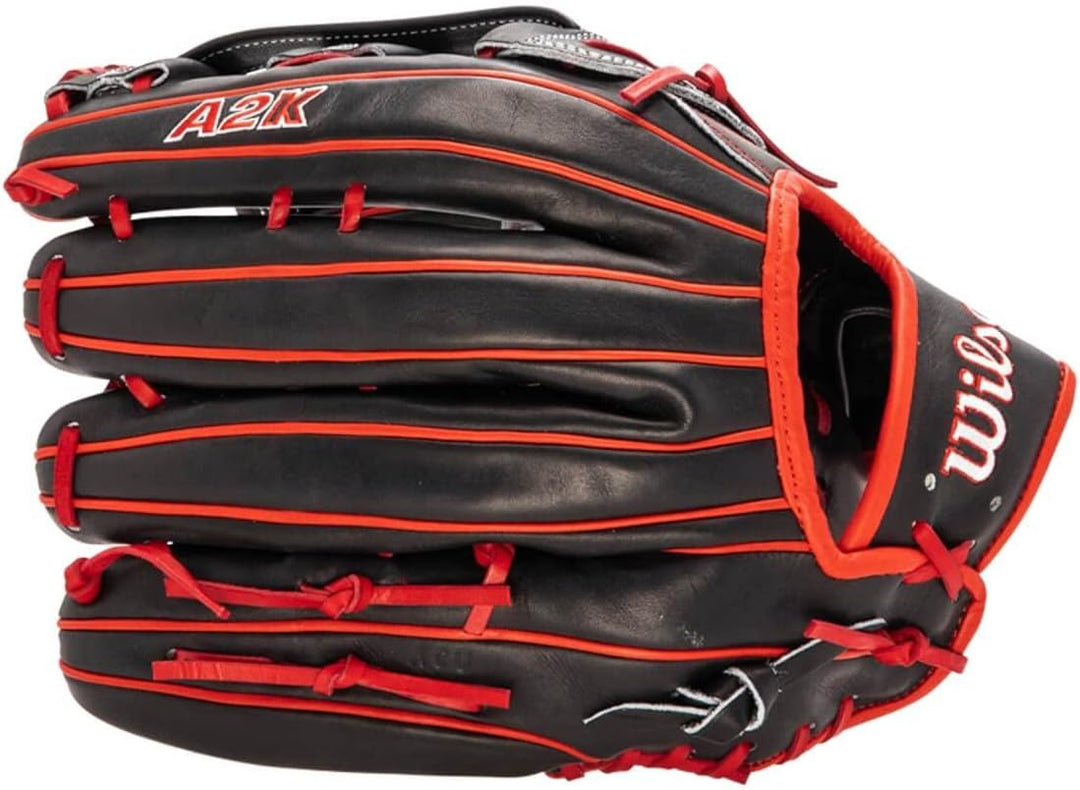 Wilson A2K Baseballhandschuh Serie Rechte Hand Wurf 32,4 cm Schwarz/Rot, Rechte Hand Wurf 32,4 cm Sc