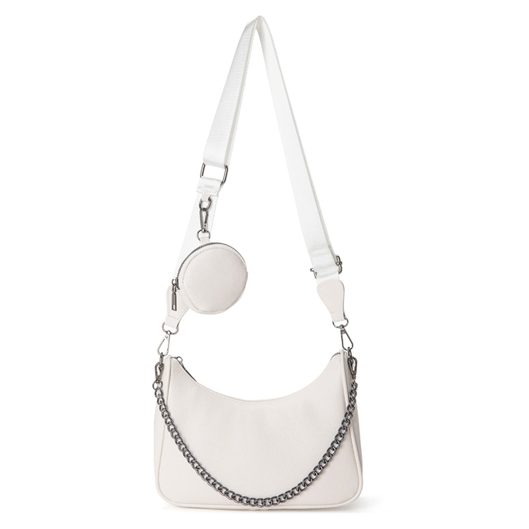 myfriday Schultertasche für Damen Hobo Crossbody Bag Umhängetasche PU-Leder Handtasche mit Kleine Mü