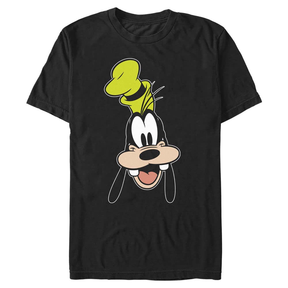 Disney Herren Goofy Big Face T-Shirt, schwarz, 3XL