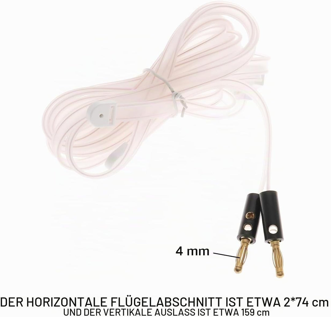 1x FM Dipolantenne mit Bananenstecker, horizontaler Flügel, 2 x 74 cm, vertikaler Ausgang 159 cm, fü