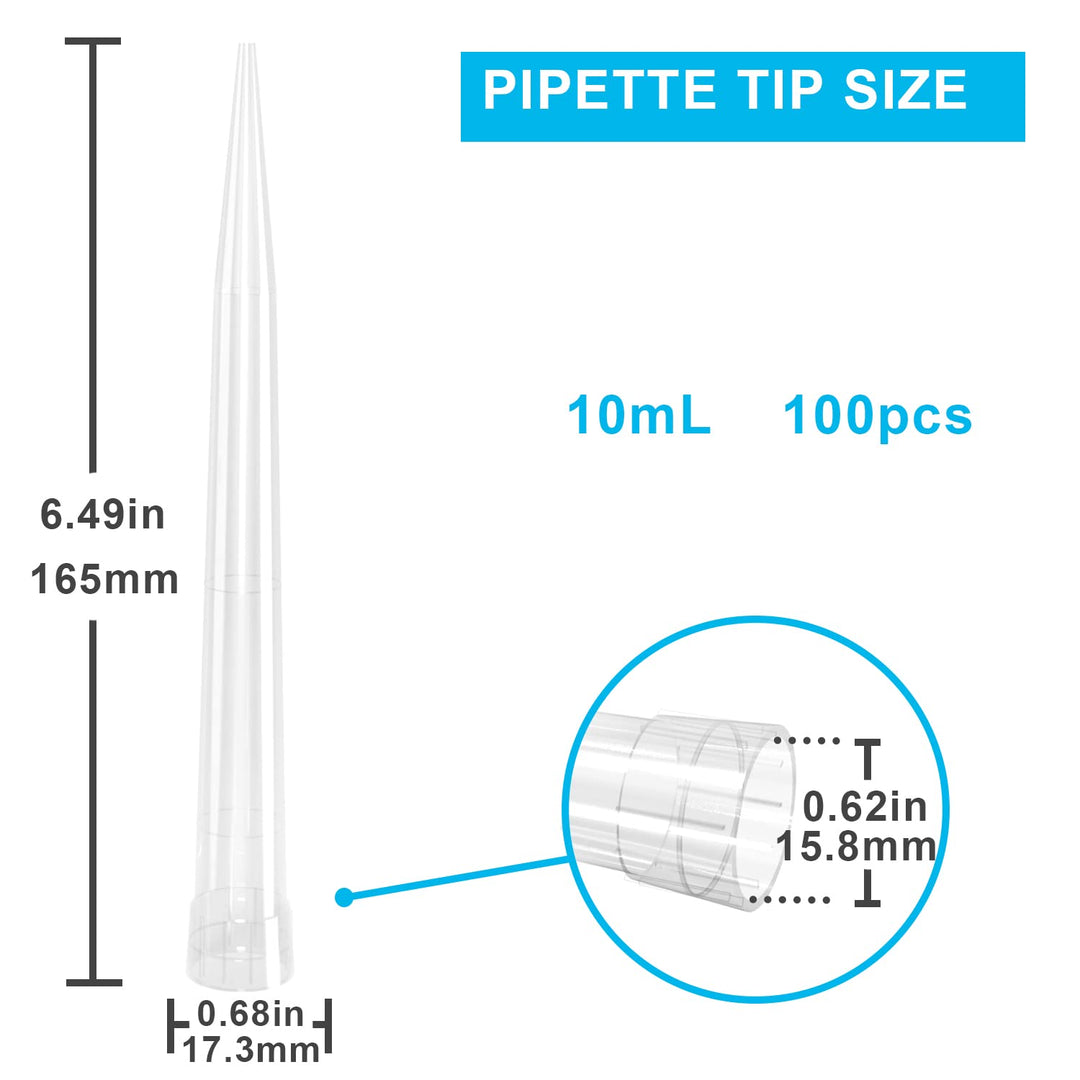 ONiLAB Pipettenspitzen 10ml 100 PCS Labor Universal Kunststoff flüssige Pipettenspitzen Polypropylen