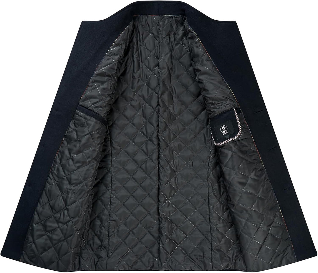 KUDORO Herren Wintermantel Kurzmantel Wollmantel Stehkragen Herren Mantel Warm Kurz Slim Fit Winterj