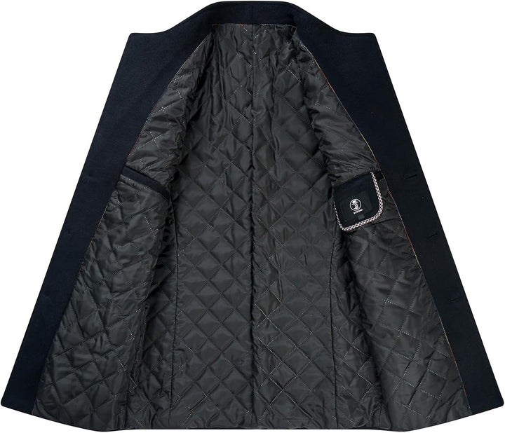 KUDORO Herren Wintermantel Kurzmantel Wollmantel Stehkragen Herren Mantel Warm Kurz Slim Fit Winterj