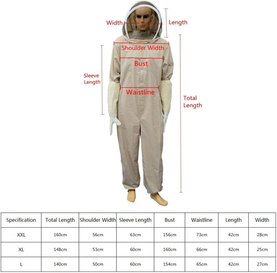 Imkeranzug, professionelles Imker-Kostü , mit Handschuhen & Schutzvorrichtung, Bienenzuchtanzug für