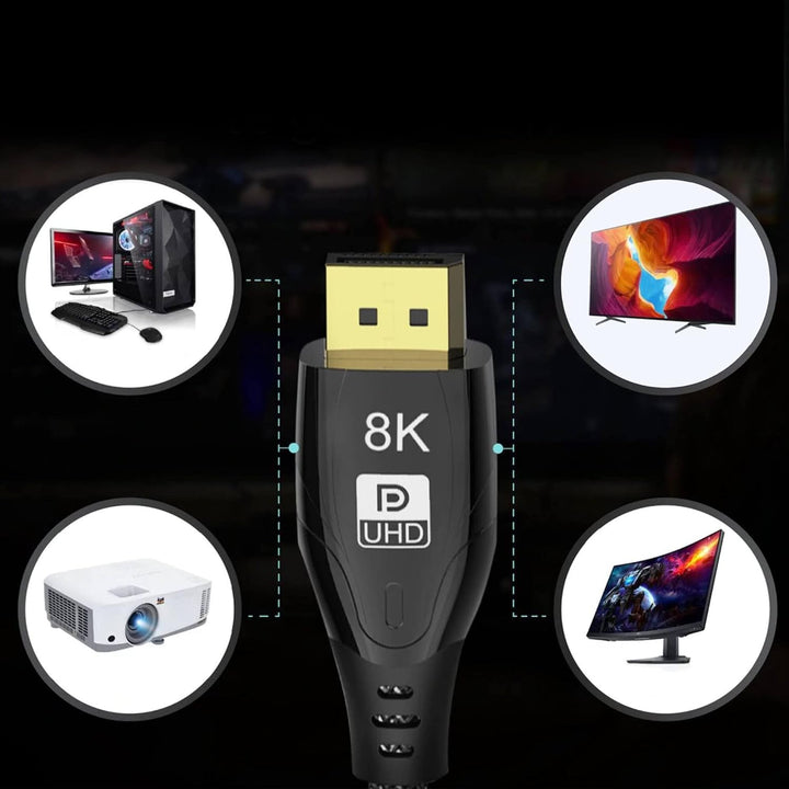 Reagle DisplayPort Kabel 1.4 DP 8K@60Hz 4K@144Hz 2K@240Hz, FreeSync, G-Sync Display Port für Gaming