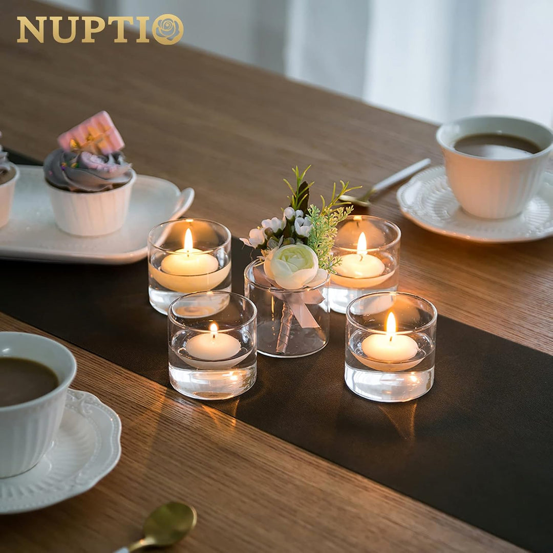 Nuptio Set von 12 Klaren Votivglas Teelichthalter Teelichthalter-Set Tischkerzenhalter 5.7cm Breite
