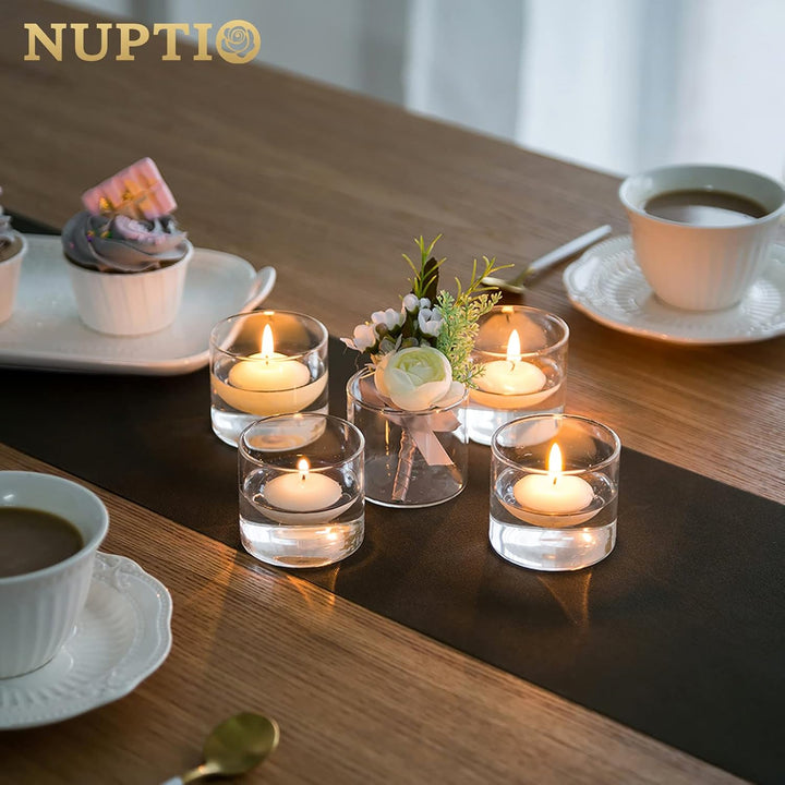 Nuptio Set von 12 Klaren Votivglas Teelichthalter Teelichthalter-Set Tischkerzenhalter 5.7cm Breite