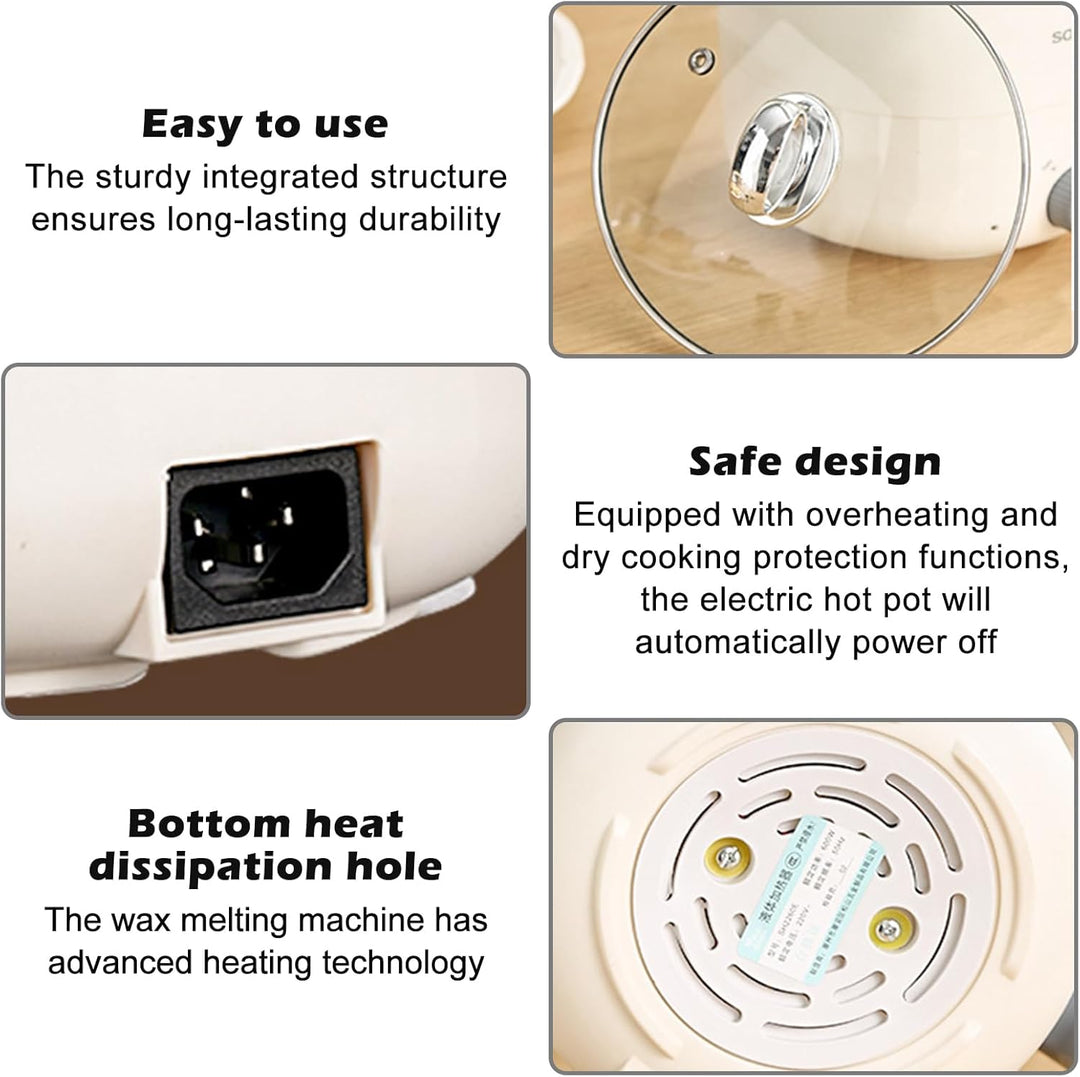 Elektrischer Hot Pot Kochtopf, Elektrische Hot Pot Topf 1,8 L, Elektrischer Kochtopf, Antihaft Mini