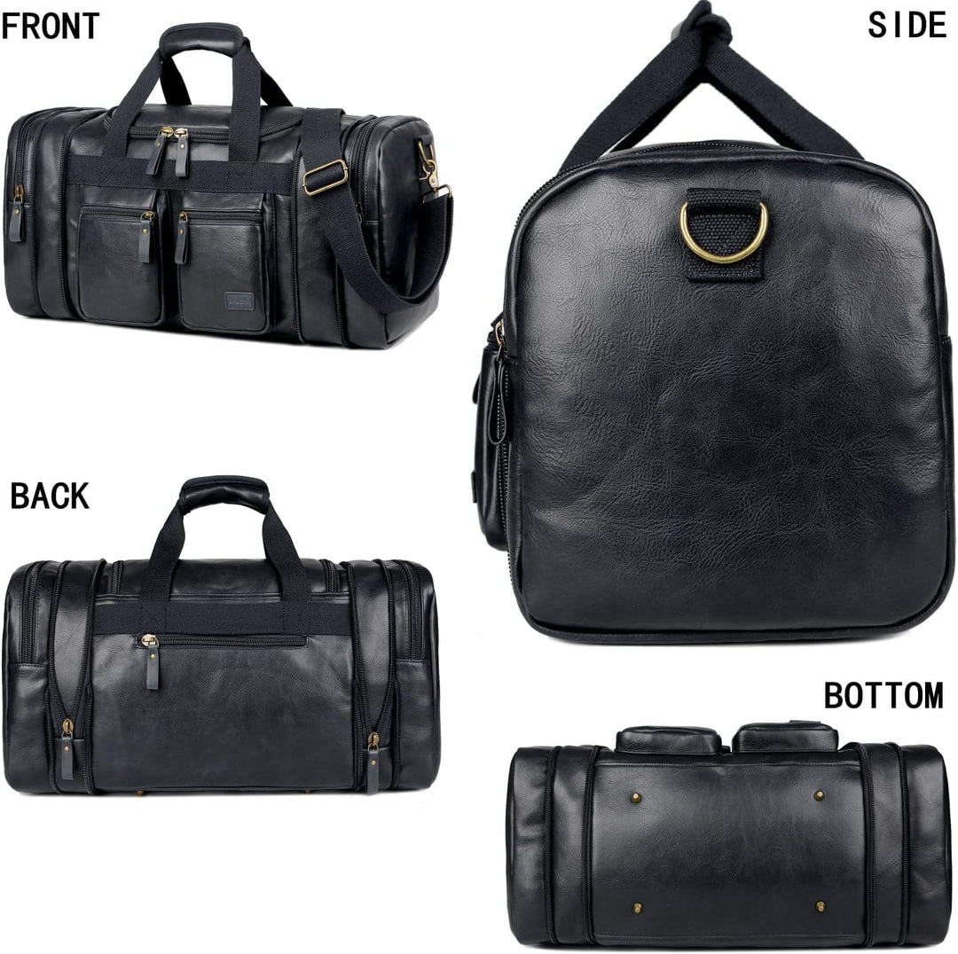 BAOSHA Faux Leder Reise Duffel Weekender Tasche Handgepäck Tragetasche Übernachtungstasche Sporttasc